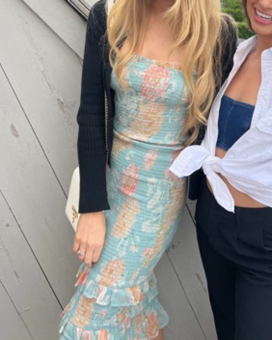Abercrombie Tie-Strap Smocked Midi Dress - Image 2