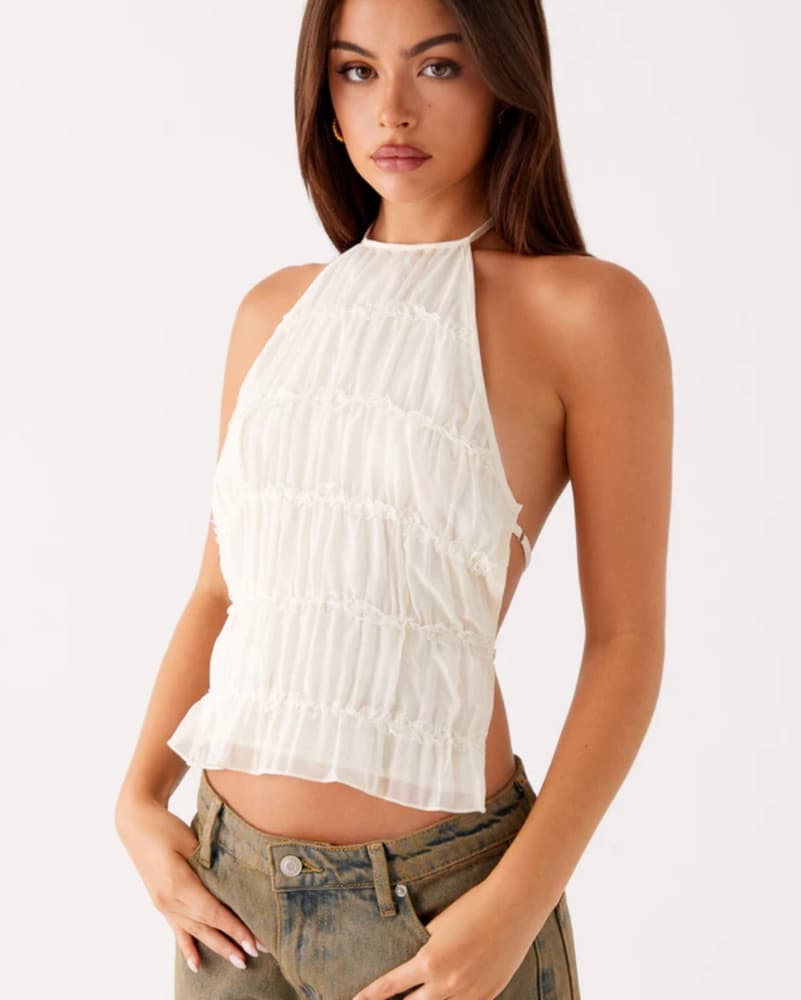 Peppermayo Bennie Halter Top - Ivory - Image 1