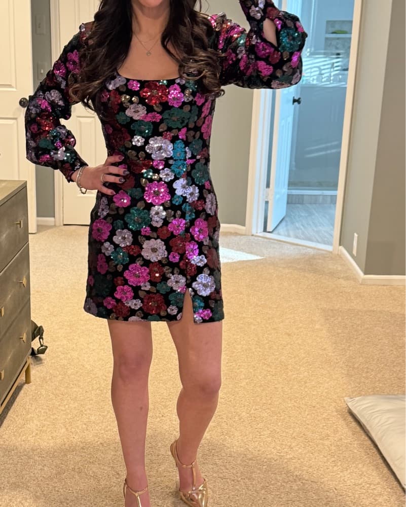 Enchanting Floral Sequin Dress - Image 3