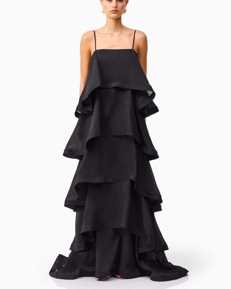 Elliatt Tilly 5 Tiered Maxi Dress in Bla - Image 1