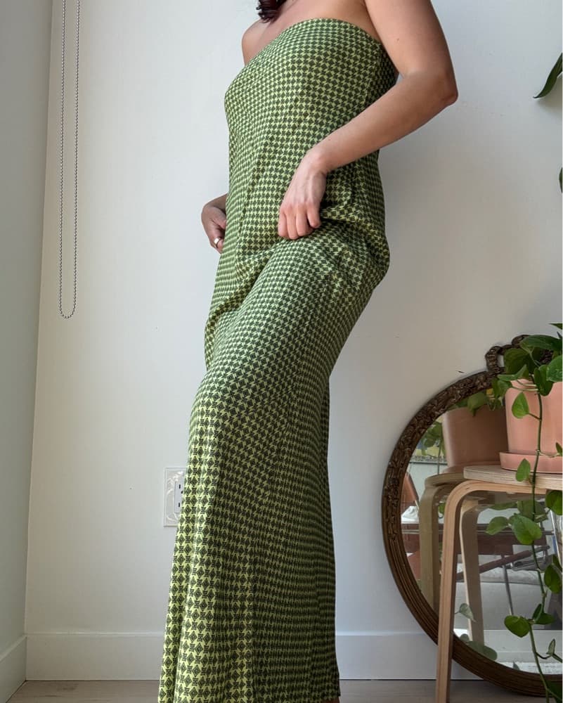 Reformation Strapless Checkered Slip  - Image 2