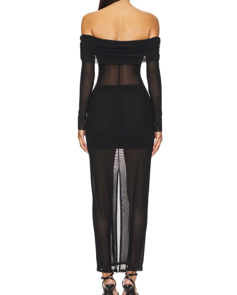 Black Off-Shoulder Dress - Image 3