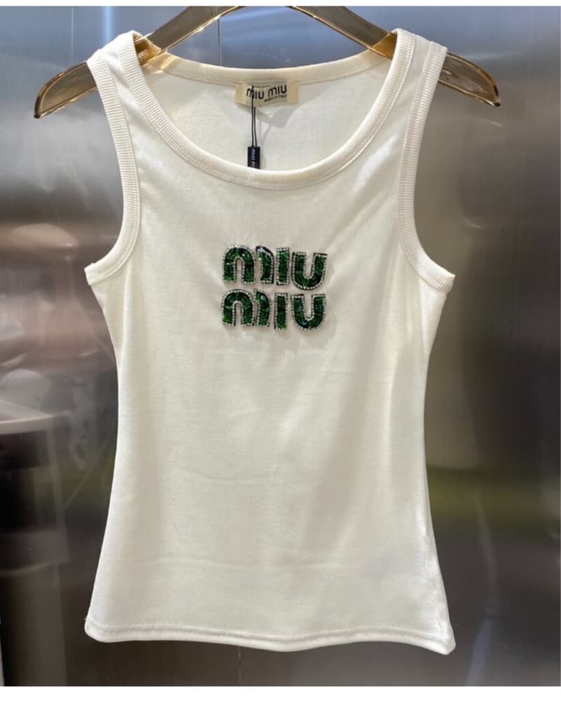 miu miu tank top with green sequin  - Image 3