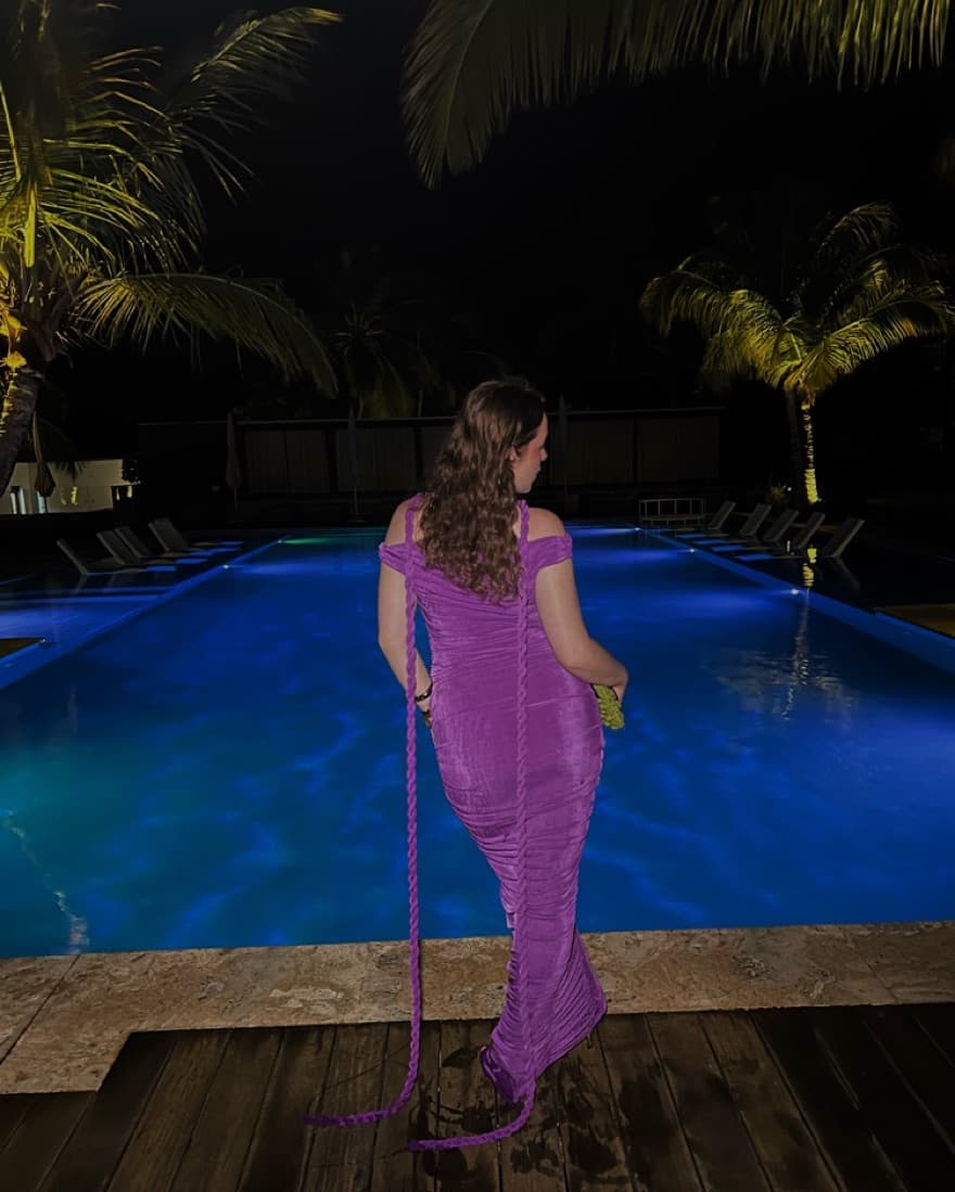 Vibrant Purple Maxi Dress Korro khanums - Image 4