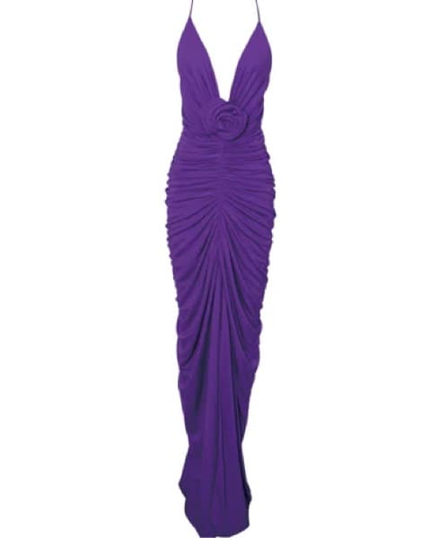 Glen Purple Strappy Deep V Backless Maxi - Image 4