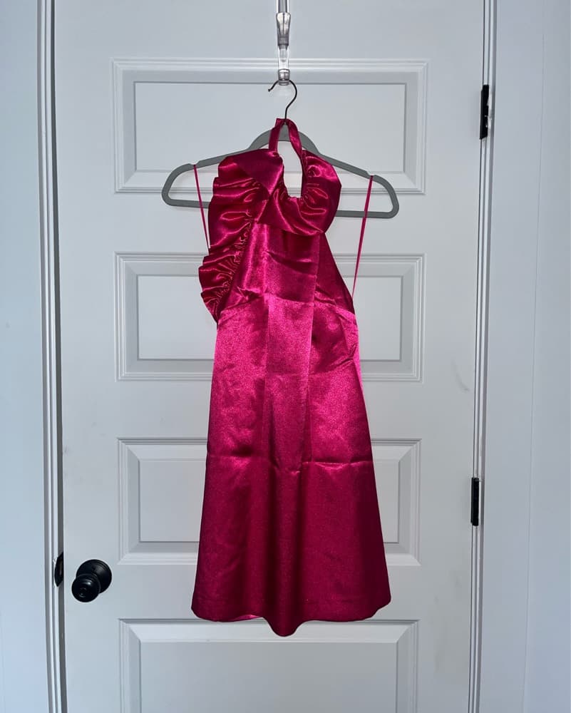 Pink Open Back Cocktail Dress - Image 1