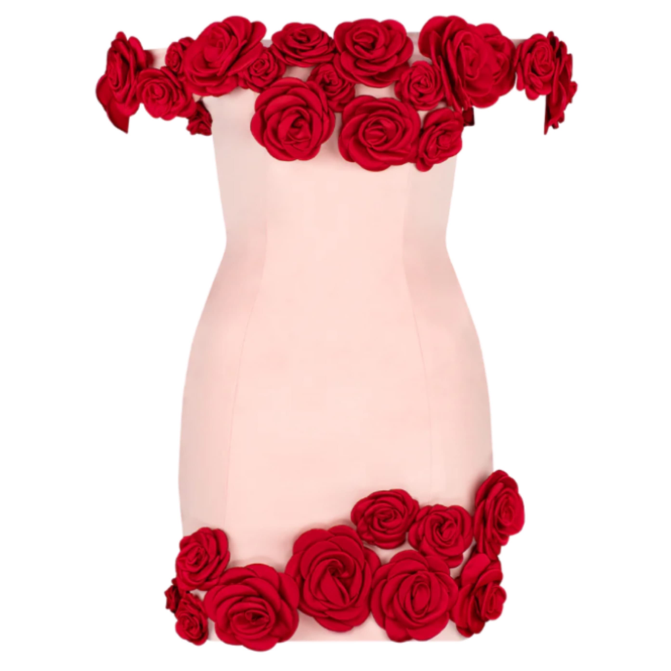 Atoir Peach Dress Wirh Roses - Image 2