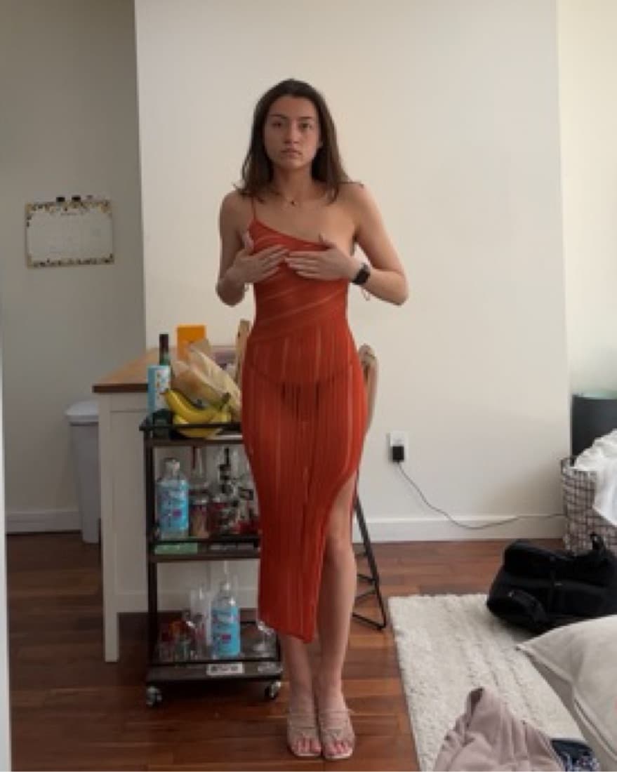 Cult Gaia Two Piece Orange Knit Dress - Image 5