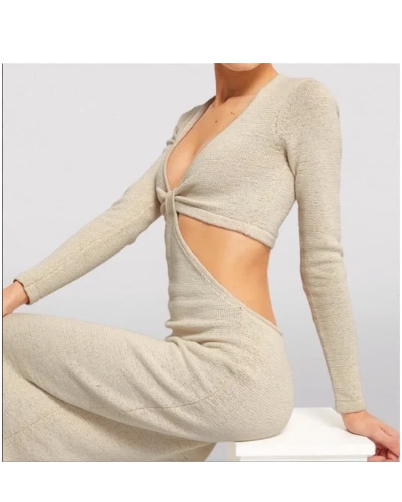 Cult Gaia Cream Knit Maxi Dress - Image 3