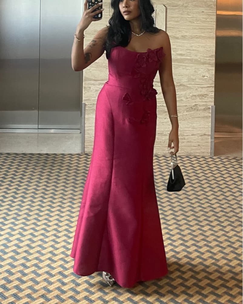 Marchesa Floral Mikado Satin Gown  - Image 2