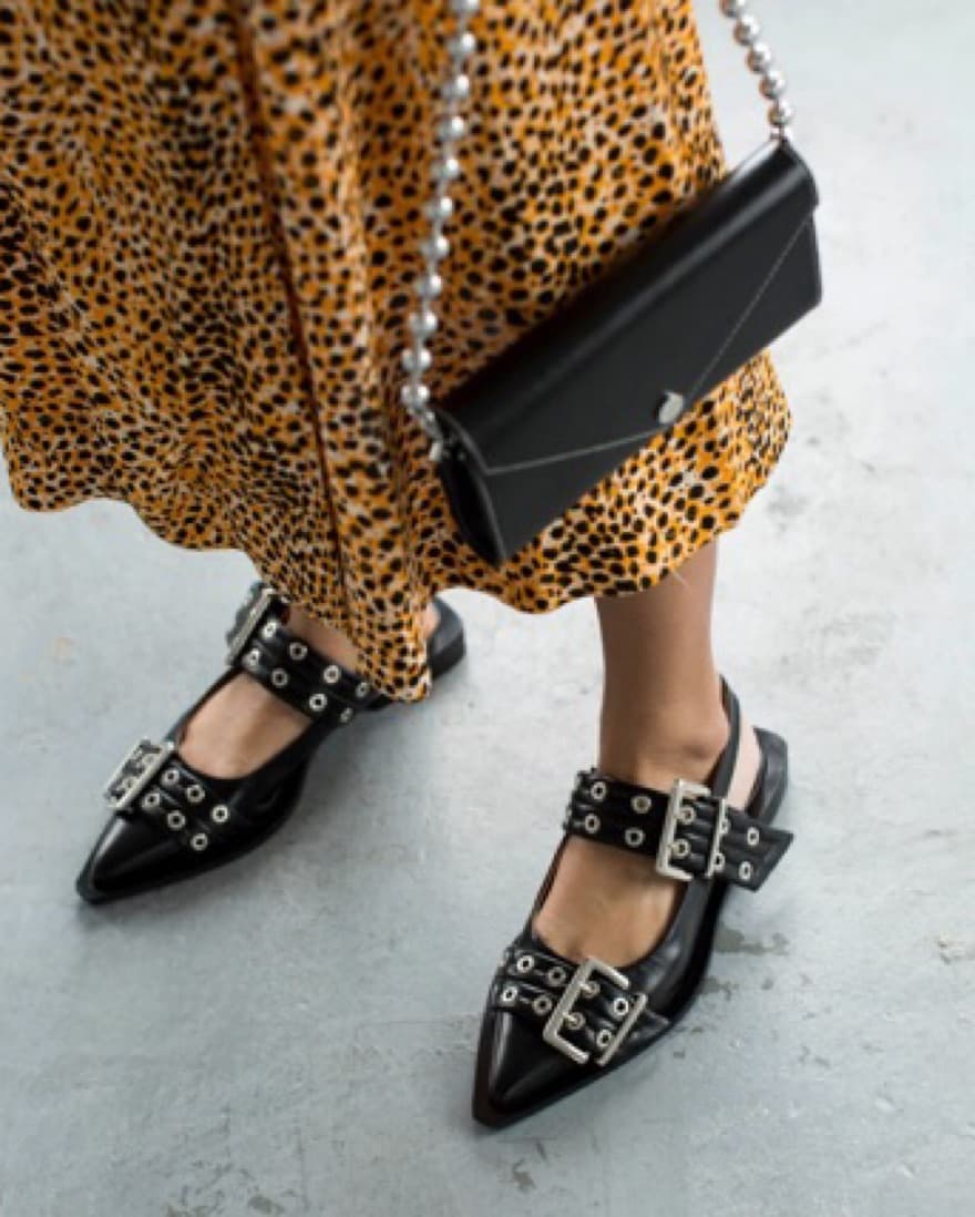 Ganni Wide Welt Buckle Ballerina Flats - Image 4