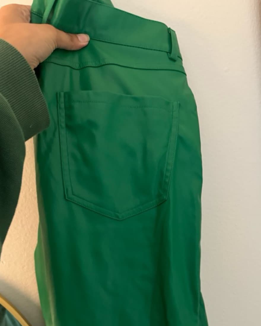 Green Zara Leather Pants  - Image 4