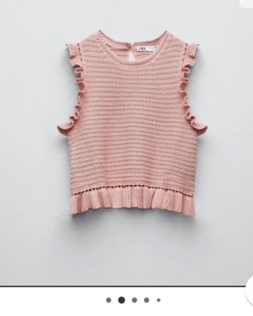Zara BLUE Ruffled Knit Crop Top  - Image 4
