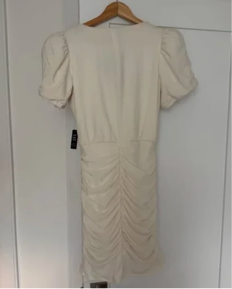 Express Puff Sleeve Beige Mini Dress - Image 2