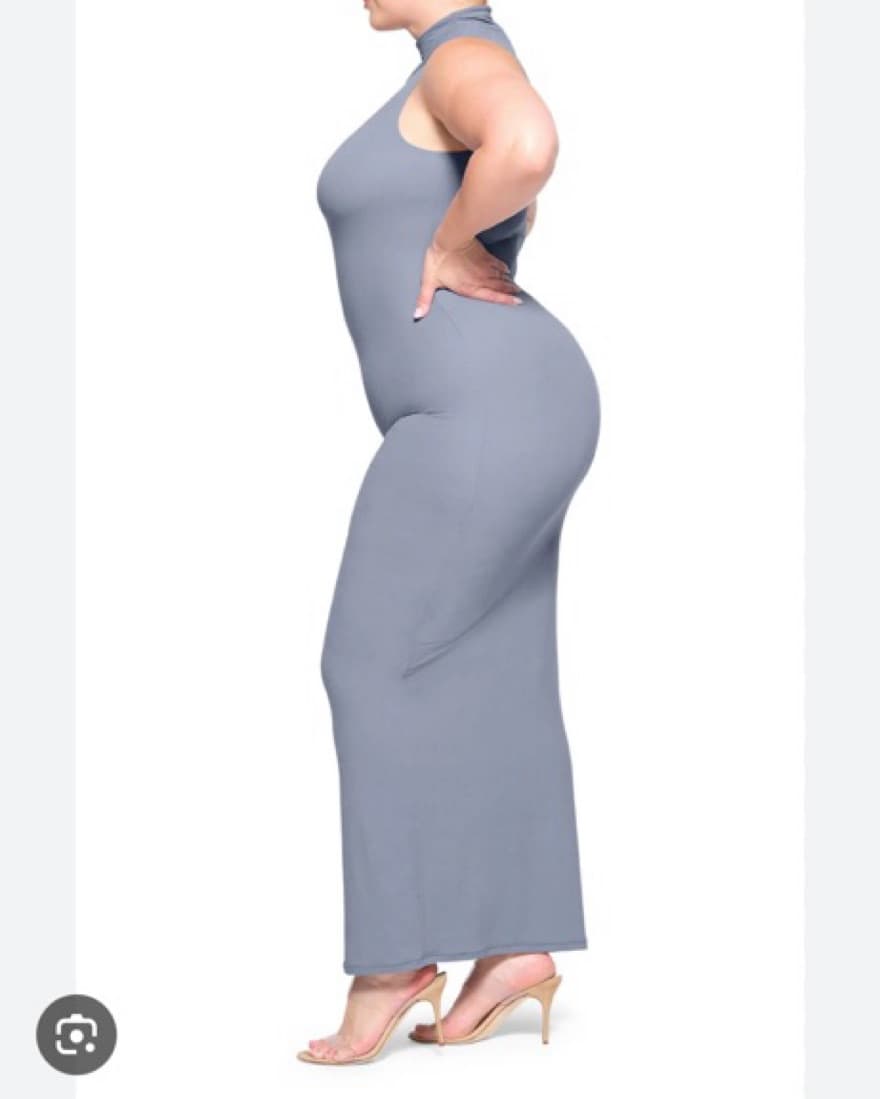 Skims Mock Neck Sleeveless Dress - Image 3