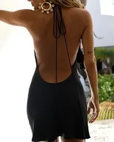 Rat And Boa Mini Backless Silk Dress - Image 1
