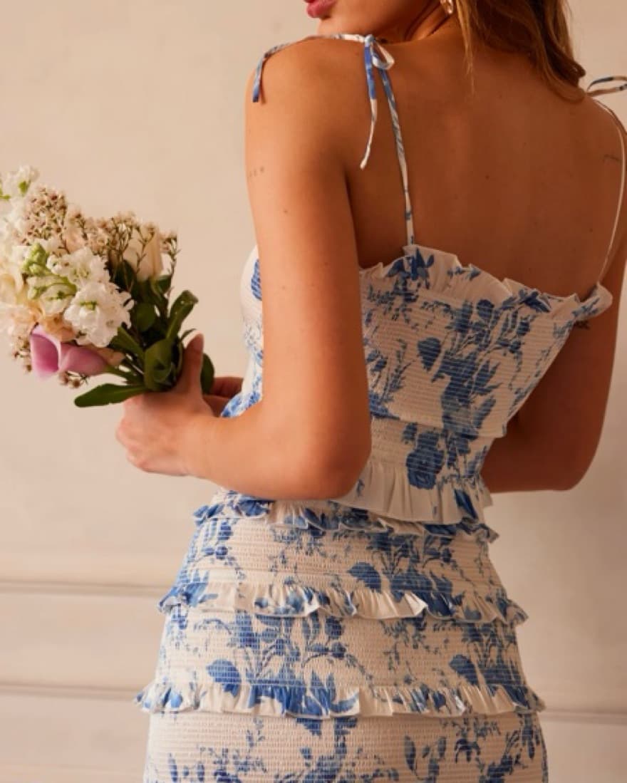 V Chapman Dress Provencal Blue Floral - Image 4