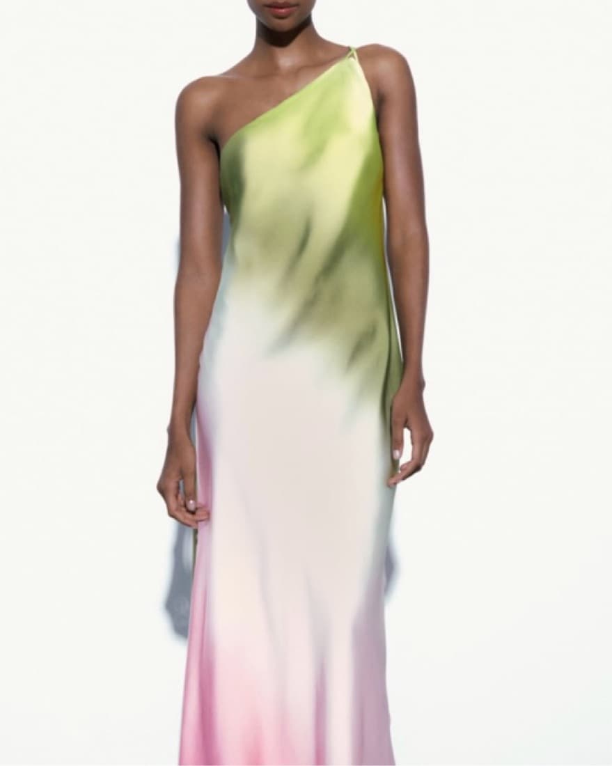 Zara Asymetrical Ti Dye Midi Dress - Image 4