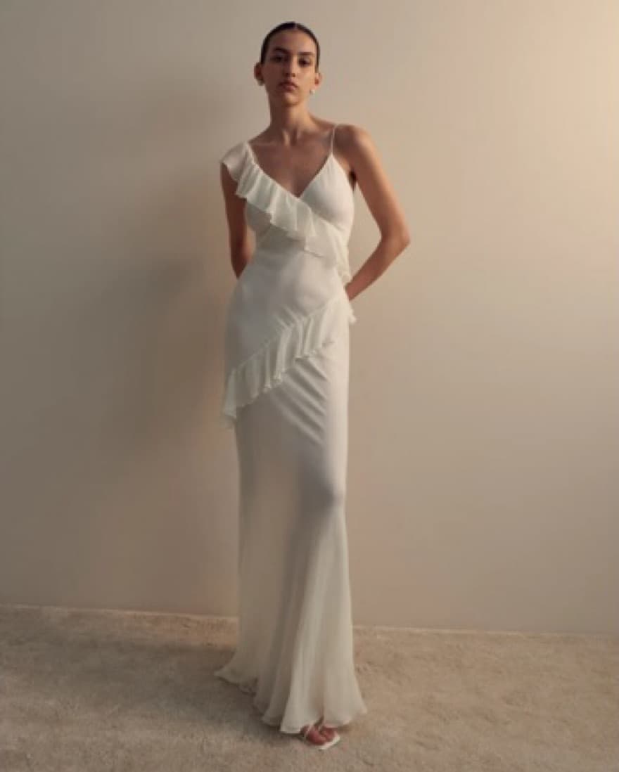 Misha White Silk Maxi Dress - Image 1