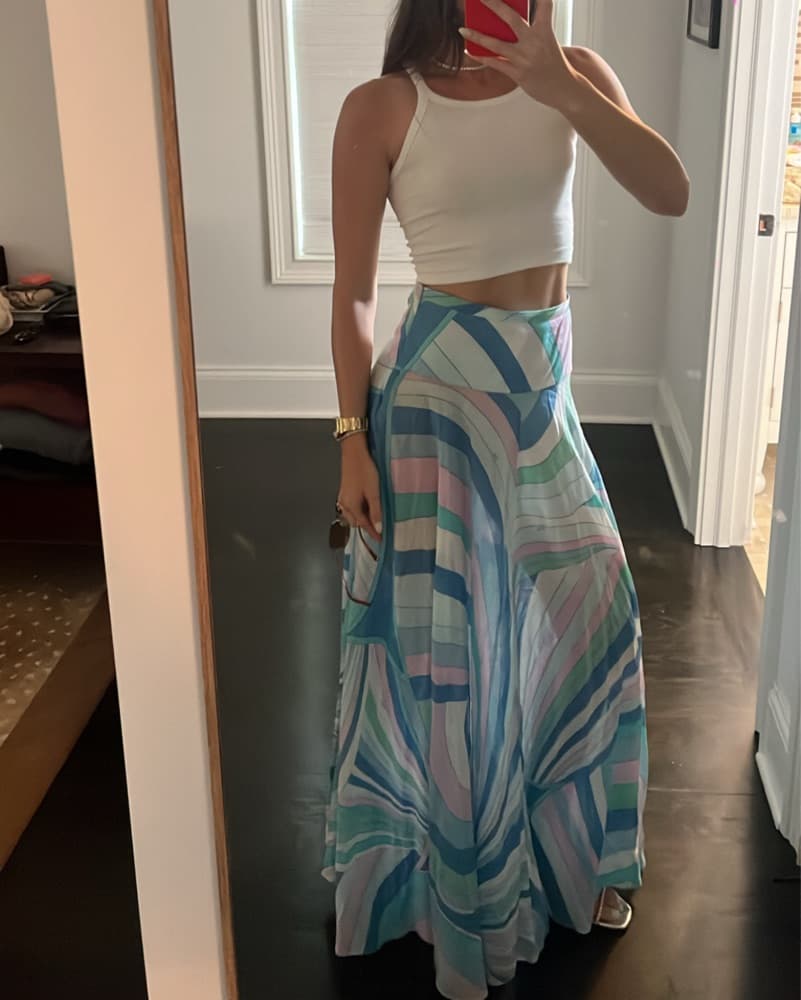Pucci Blue Iride Maxi Skirt  - Image 1