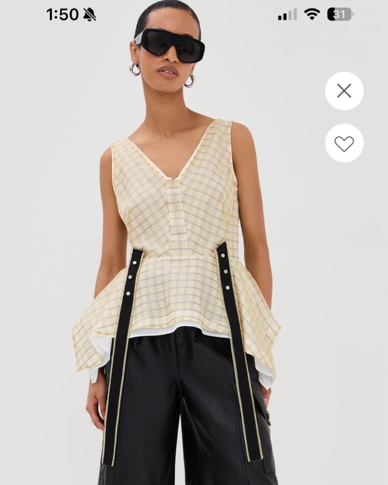 3.1 Phillip Lim Plaid Organza Top - Image 1