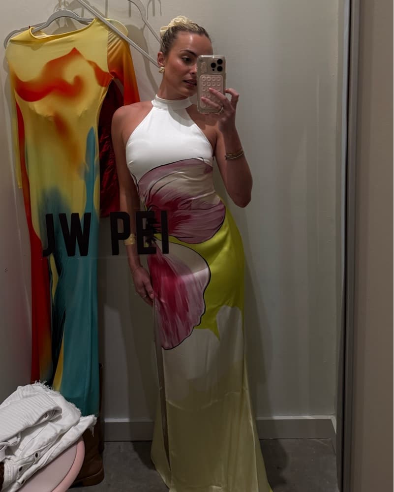 JW Pei Olivia Floral Halter Gown - Image 2