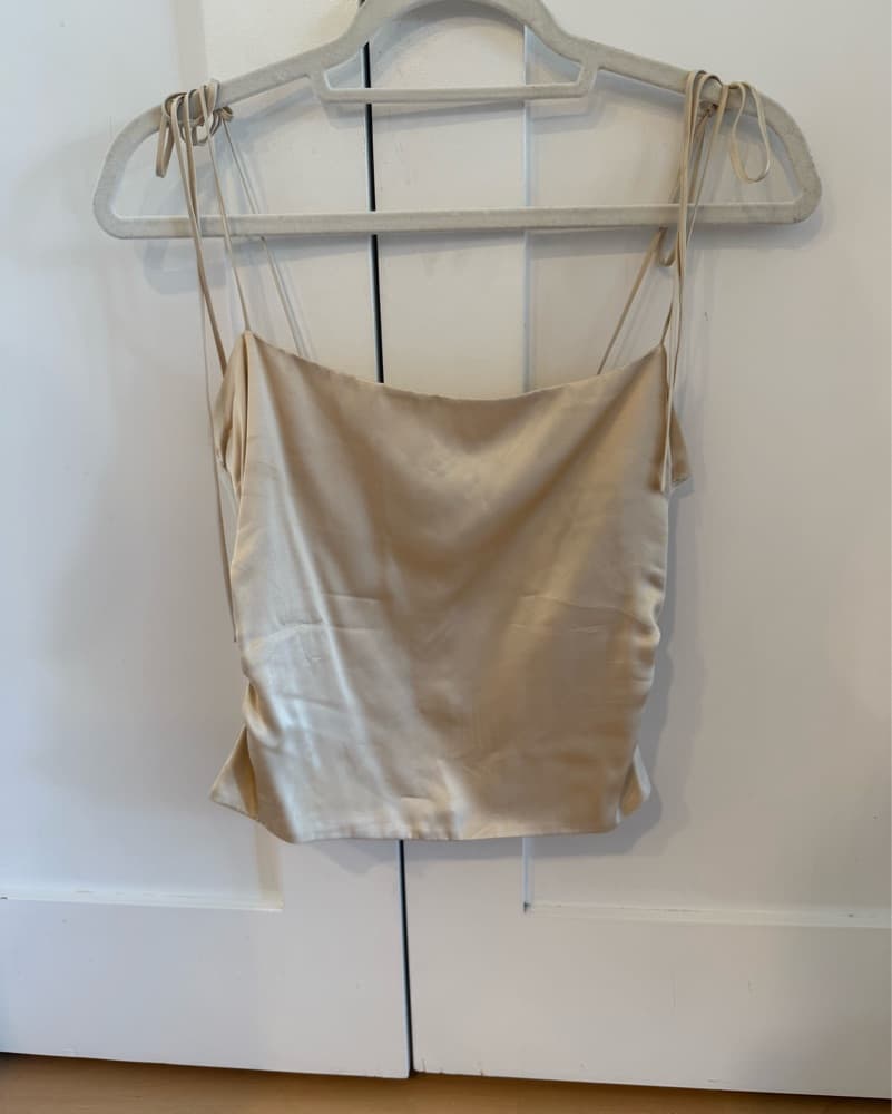 Reformation Gold Silk Top - Image 3