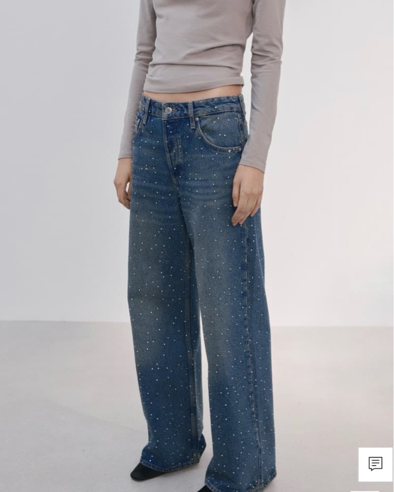 Chic Denim Pants with Constellation Detailing - Image 1