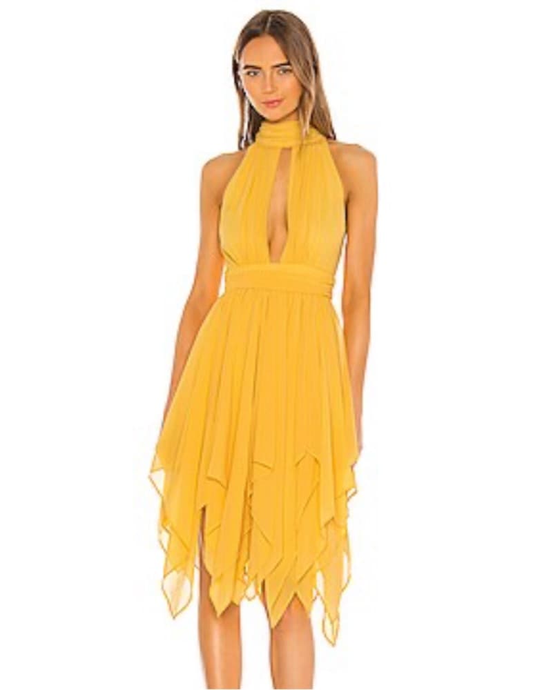 Vibrant Yellow Halter Dress  - Image 1