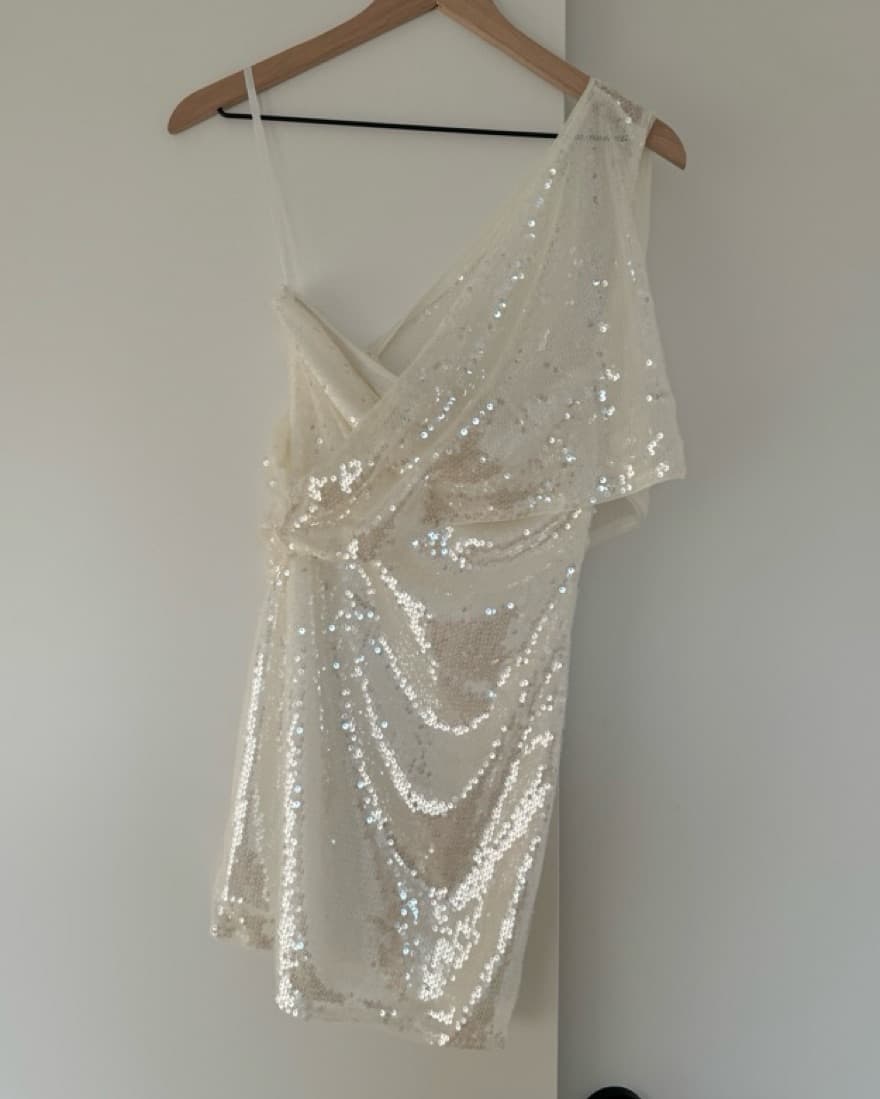 Superdown White Sequin Mini Dress - Image 5
