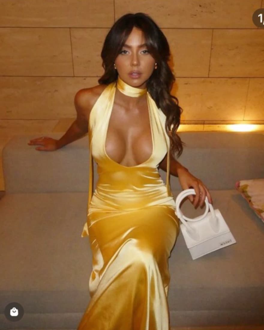 I Am Delilah Yellow Satin Gown  - Image 2