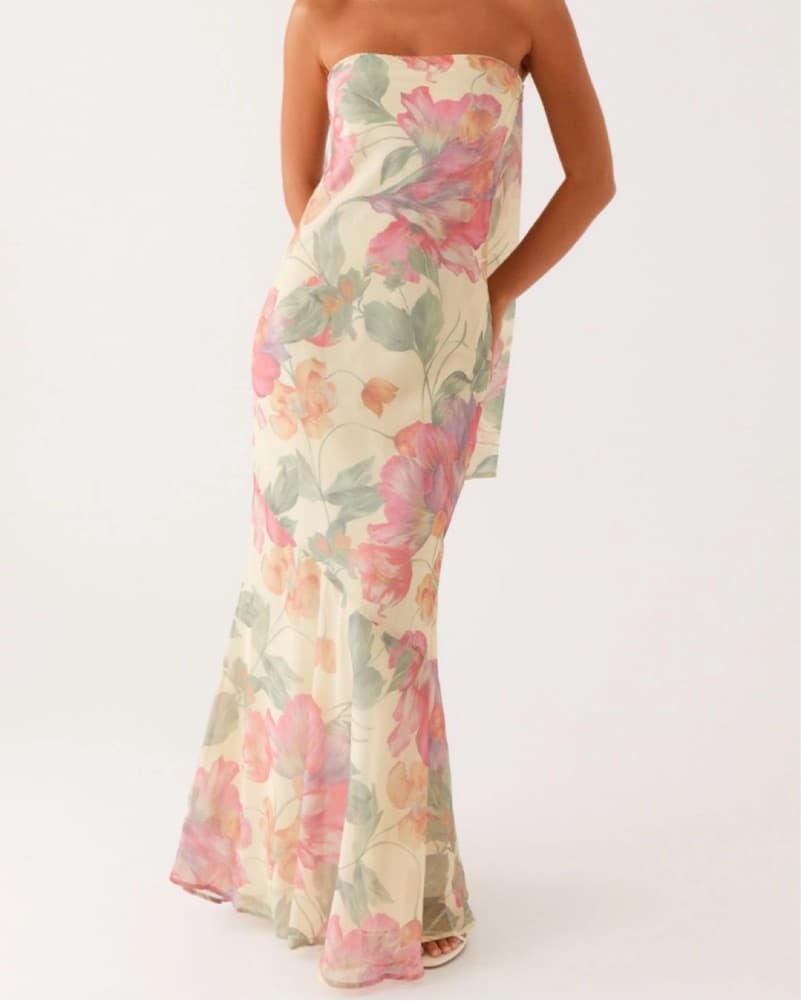 Floral Dress with Scarf - Image 1