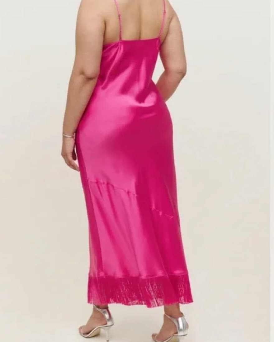 Reformation Pink Fringe Midi - Image 2