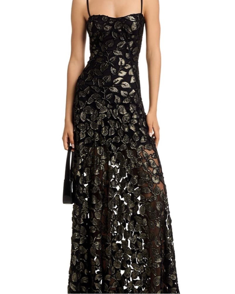 Aqua Black Burnout Dress - Image 1