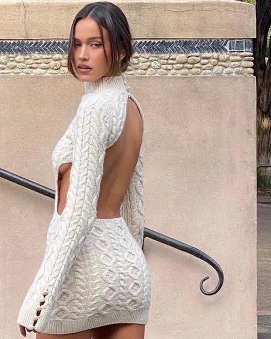 Danielle Guizio Knit Backless Dress - Image 3