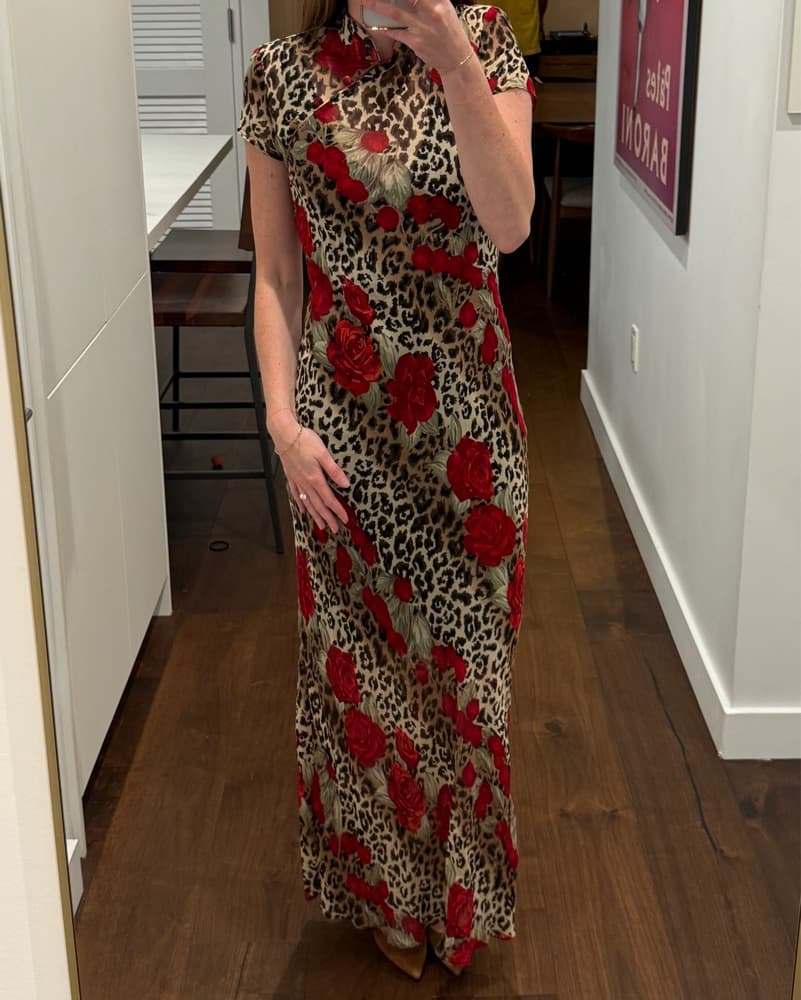 Mica Leopard & Rose Maxi Dress – Size 6 - Image 3