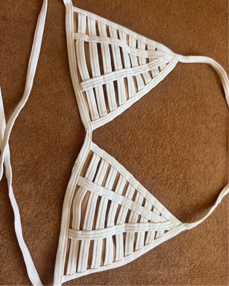 Beach Bunny Bikini White Nude Stripe Set - Image 6