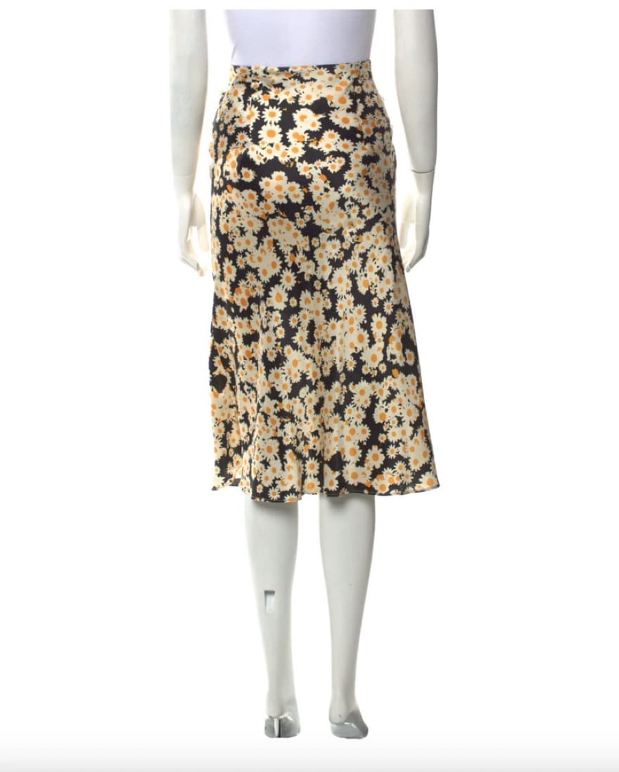 RÉALISATION PAR Silk Midi Length Skirt - Image 3