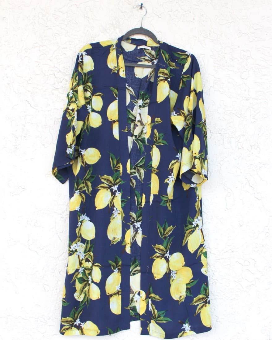 Navy Blue Lemon Cover Up - Image 2