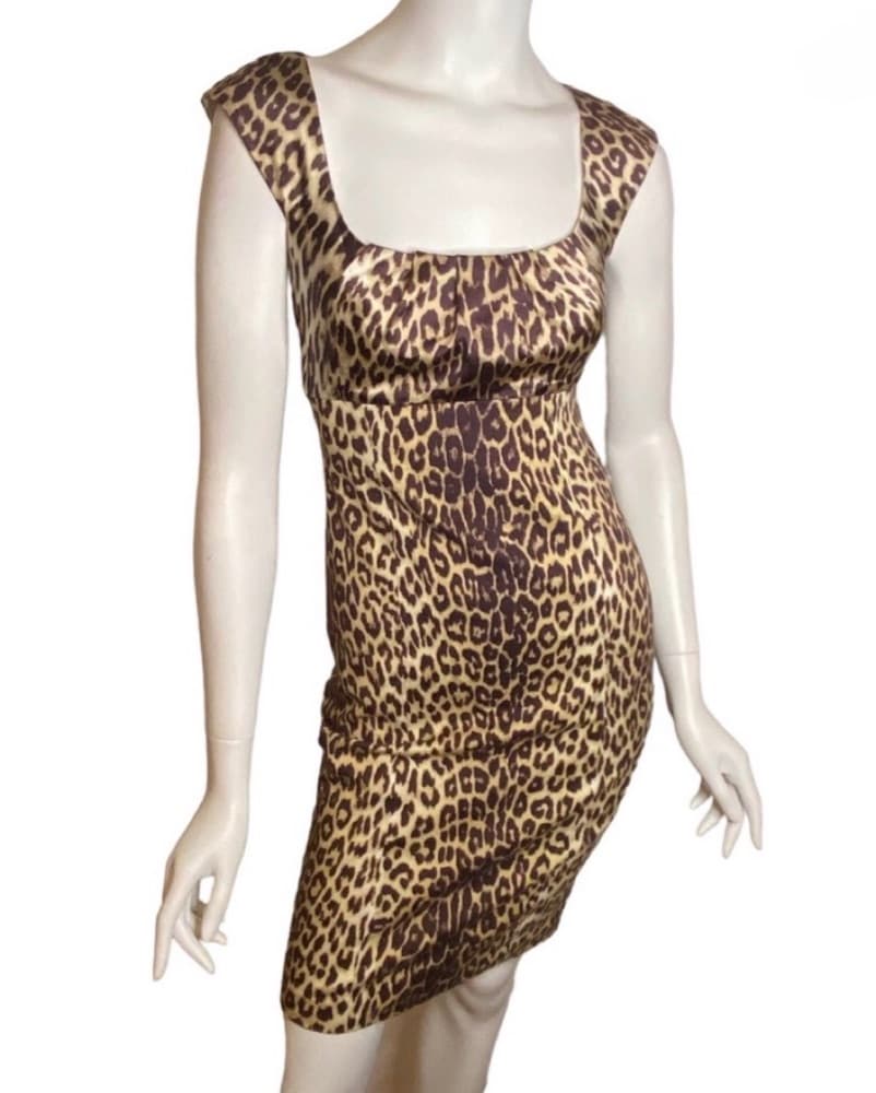 Vintage Silk Leopard Print Dress - Image 1
