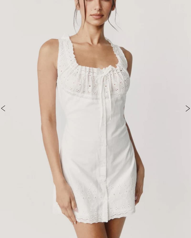 With Jean White Eyelet Jacquie Dress  - Image 5