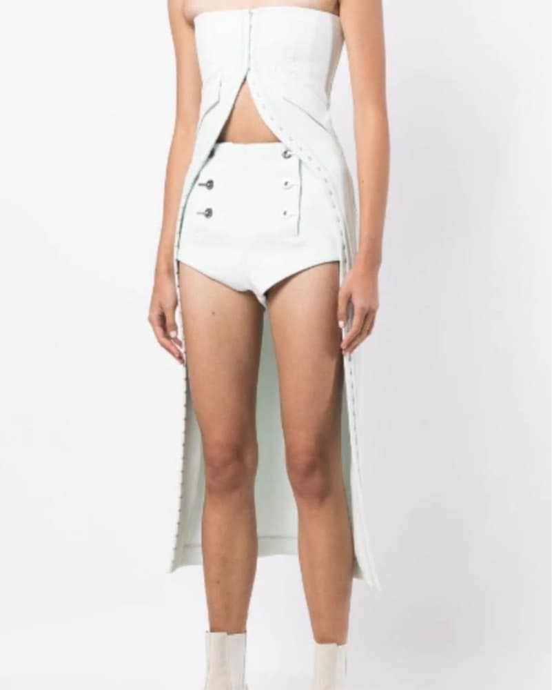 Dion Lee High Low Corset Top (light blue - Image 3