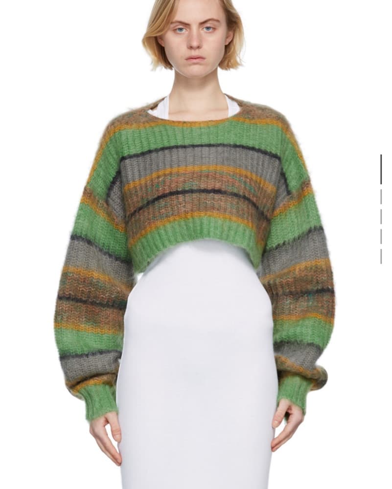 Mohair Cropped Multi Color Sweater - Image 2