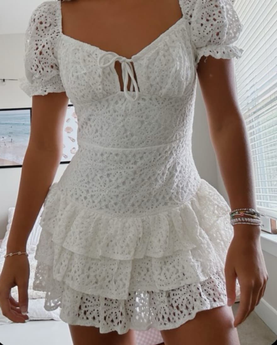 White Layer Mini Dress - Image 1