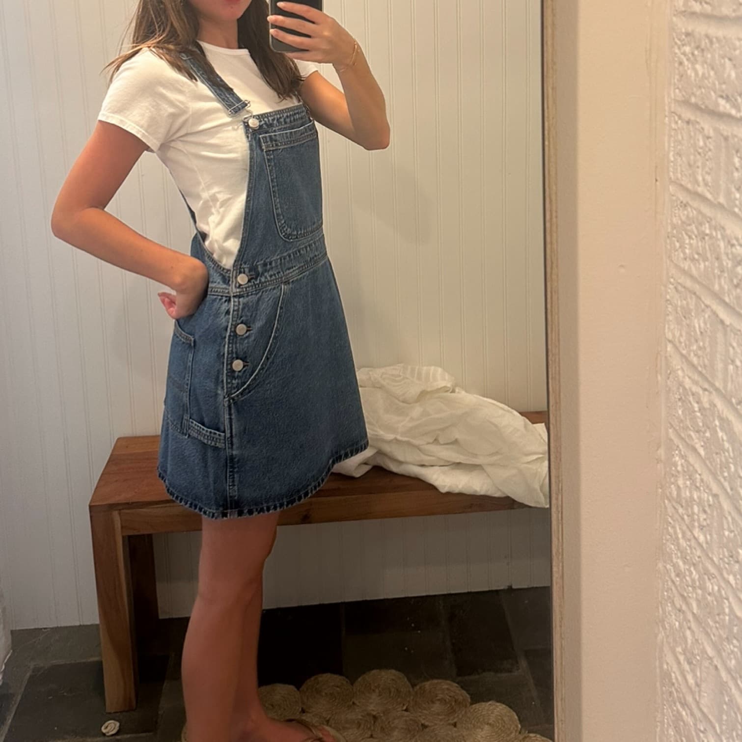Denim Overall Dress - Image 2