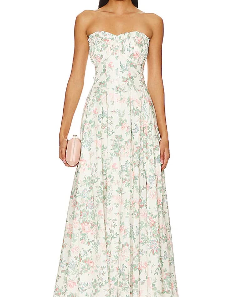 Elegant Floral Printed Midi Dress - Image 4