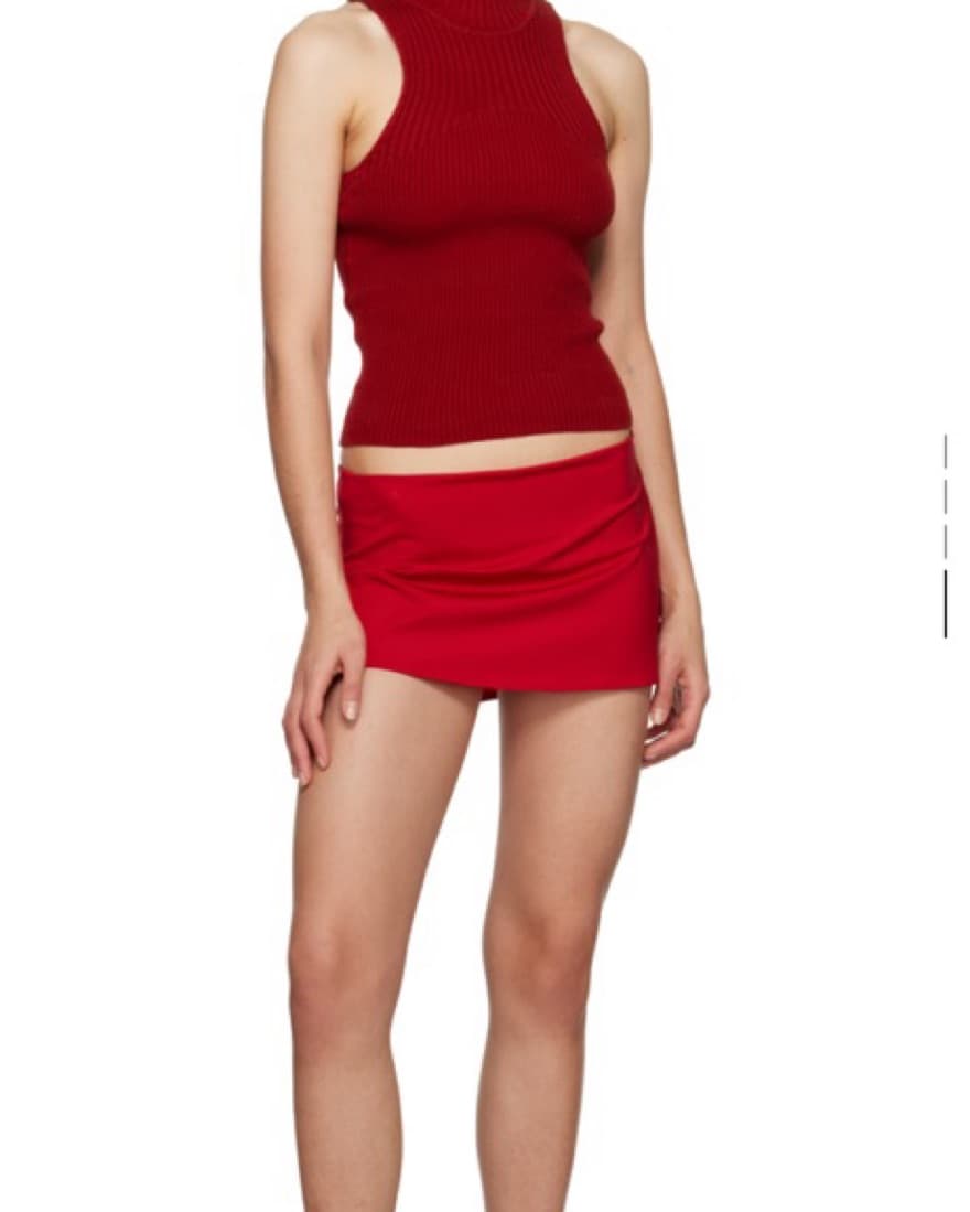 Guizio Red Micro Miniskirt - Image 3