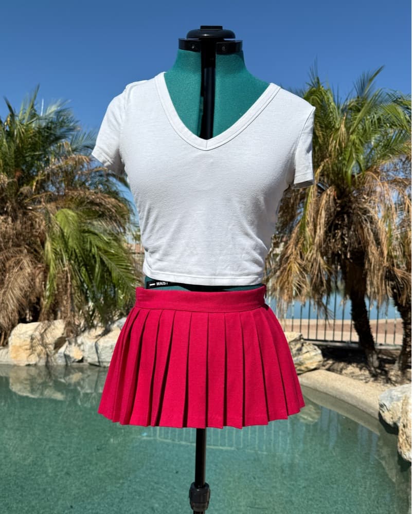 PushButton Red Micro Skort - Image 1