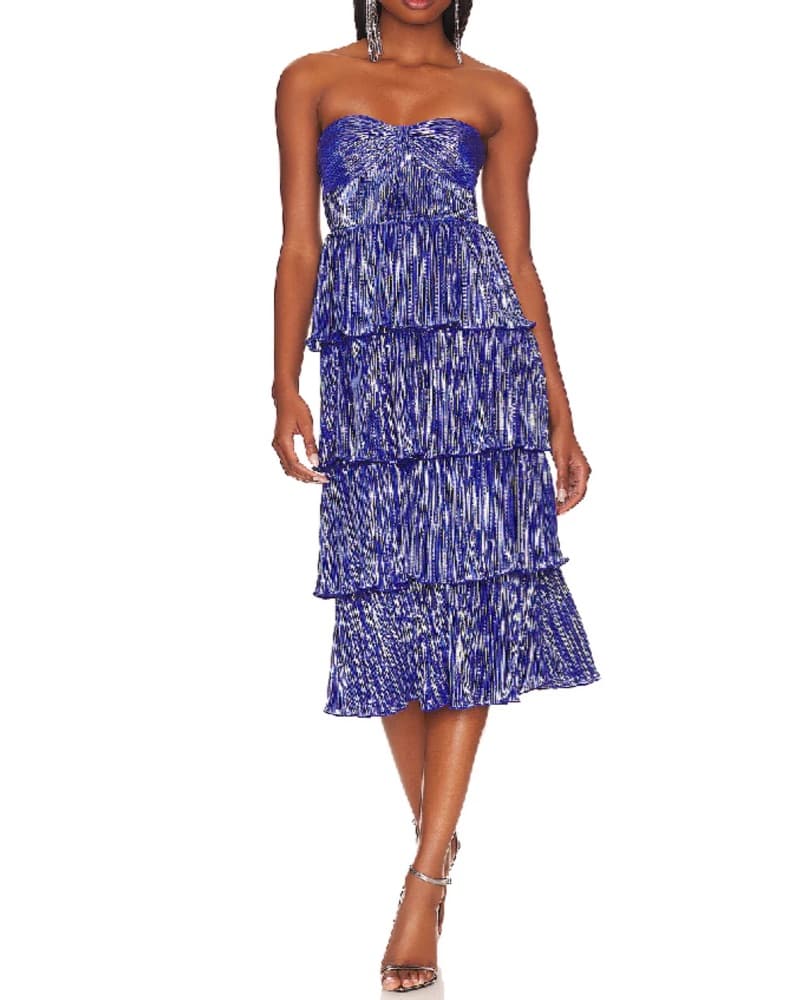 Lovers and Friends Blue Shimmer Dress - Image 2