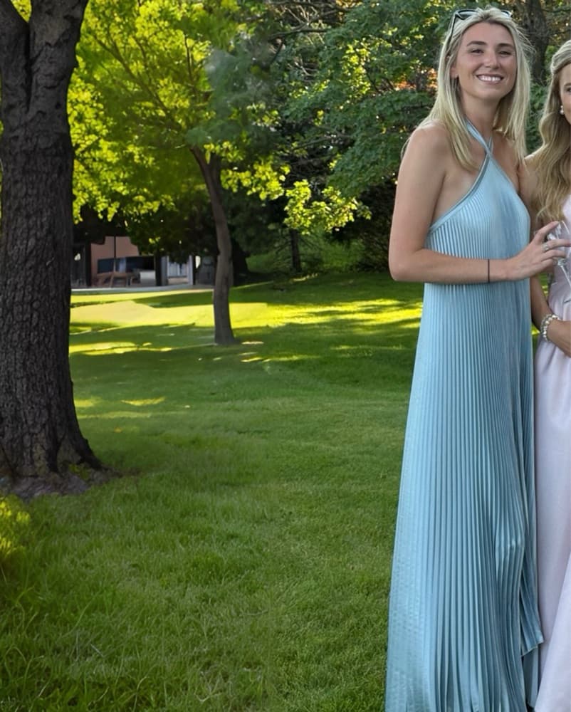 Blue Pleated L’idee Dessee Gown - Image 4